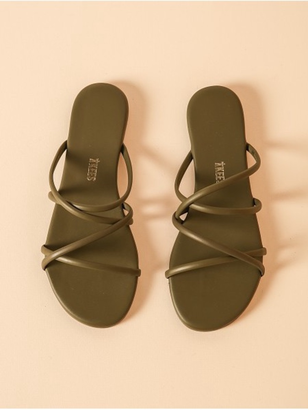 NWOT TKEES SLOAN SLIDE OLIVE GREEN SANDAL SIZE 8/39